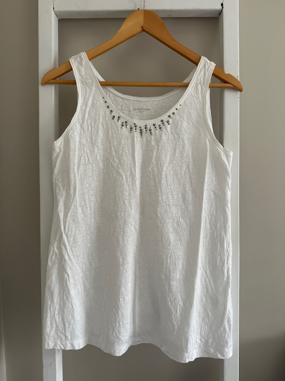 Eileen Fisher Linen Tank Top with Metal Studs